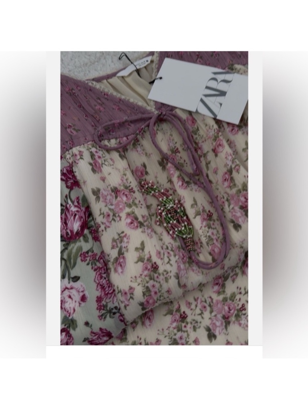 ZARA PATCHWORK FLORAL DRESS - Picture 11 of 13